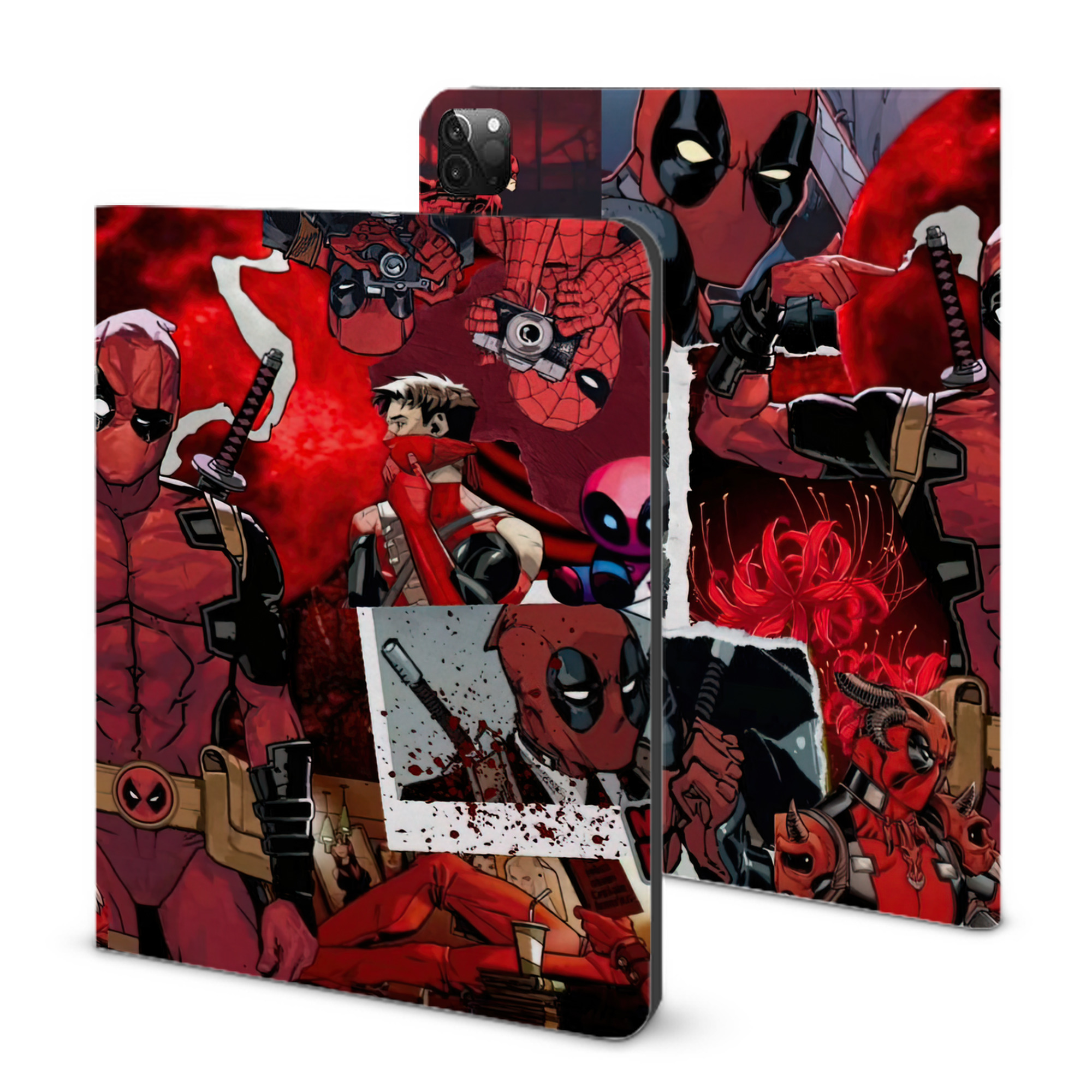 （画像用） Deadpool デッドプール IPadケース ペンホルダー付き ブックスタイルデザイン